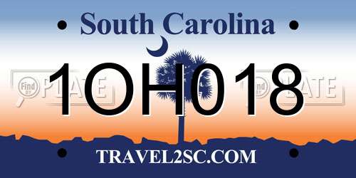 1OH018 South Carolina License Plate