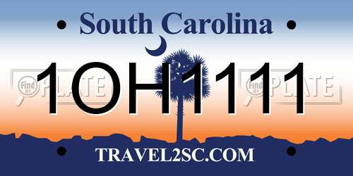1OH1111 South Carolina License Plate