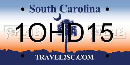 1OHD15 South Carolina License Plate