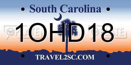 1OHD18 South Carolina License Plate