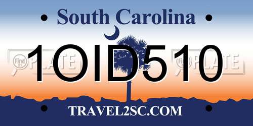 1OID510 South Carolina License Plate