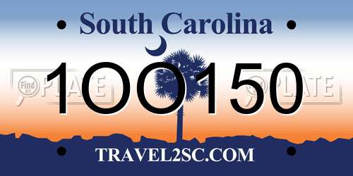 1OO150 South Carolina License Plate
