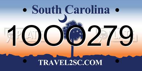 1OOO279 South Carolina License Plate
