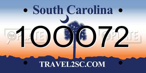 1OOO72 South Carolina License Plate