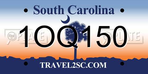 1OQ150 South Carolina License Plate