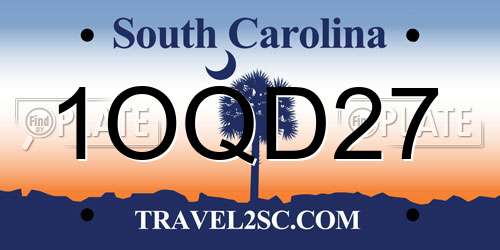 1OQD27 South Carolina License Plate