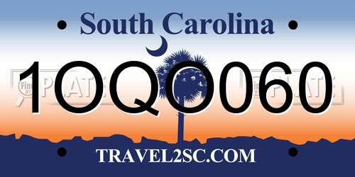 1OQO060 South Carolina License Plate