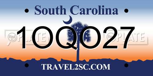 1OQO27 South Carolina License Plate