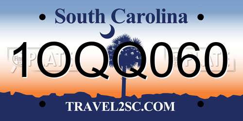 1OQQ060 South Carolina License Plate