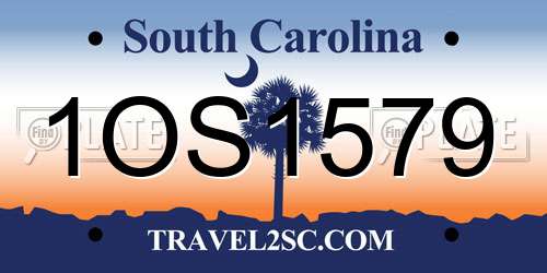 1OS1579 South Carolina License Plate