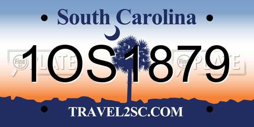 1OS1879 South Carolina License Plate