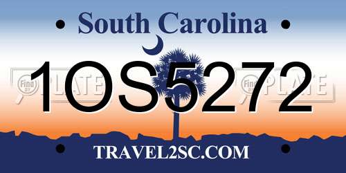 1OS5272 South Carolina License Plate