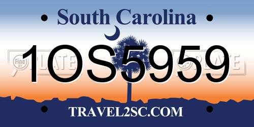 1OS5959 South Carolina License Plate