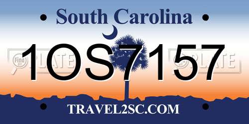 1OS7157 South Carolina License Plate
