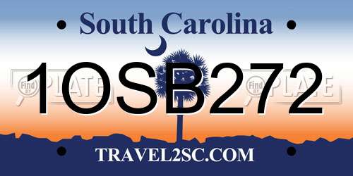 1OSB272 South Carolina License Plate