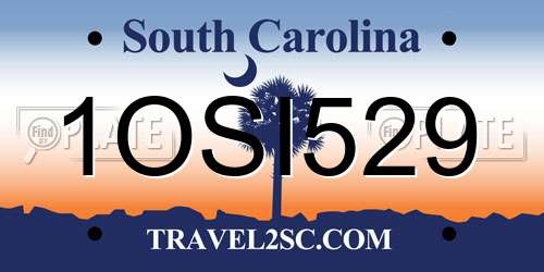1OSI529 South Carolina License Plate
