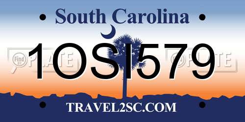 1OSI579 South Carolina License Plate