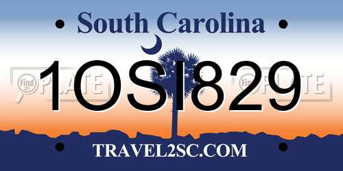 1OSI829 South Carolina License Plate