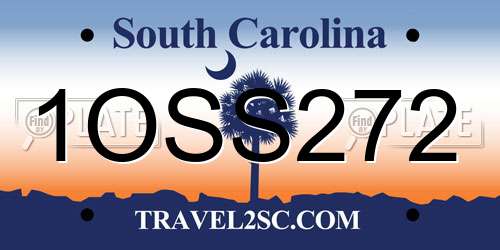 1OSS272 South Carolina License Plate