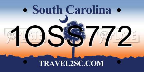 1OSS772 South Carolina License Plate