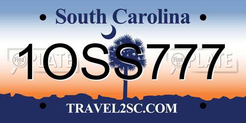 1OSS777 South Carolina License Plate