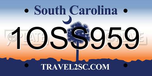 1OSS959 South Carolina License Plate
