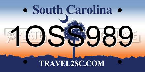 1OSS989 South Carolina License Plate