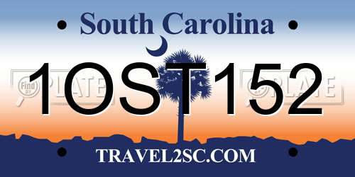 1OST152 South Carolina License Plate