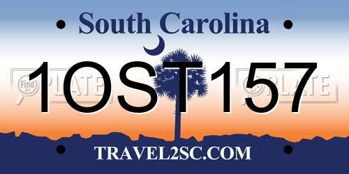 1OST157 South Carolina License Plate