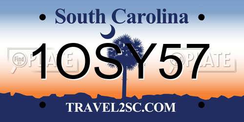 1OSY57 South Carolina License Plate