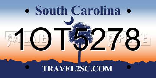 1OT5278 South Carolina License Plate
