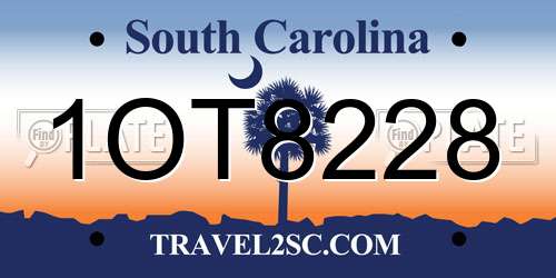 1OT8228 South Carolina License Plate