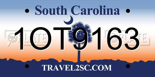1OT9163 South Carolina License Plate