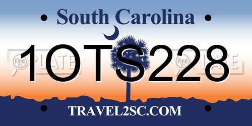 1OTS228 South Carolina License Plate