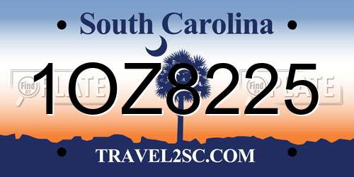 1OZ8225 South Carolina License Plate