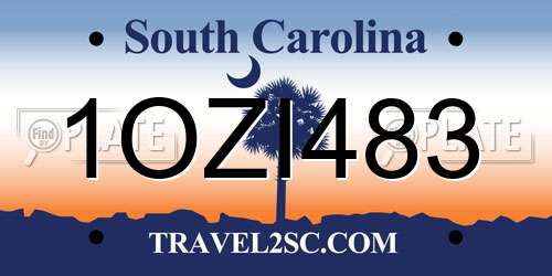 1OZI483 South Carolina License Plate