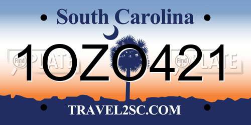 1OZO421 South Carolina License Plate