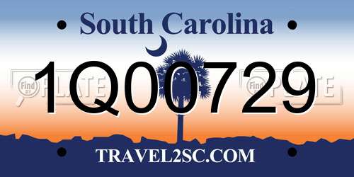 1Q00729 South Carolina License Plate