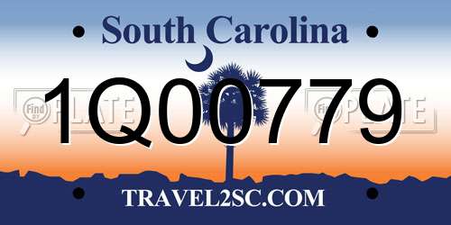 1Q00779 South Carolina License Plate