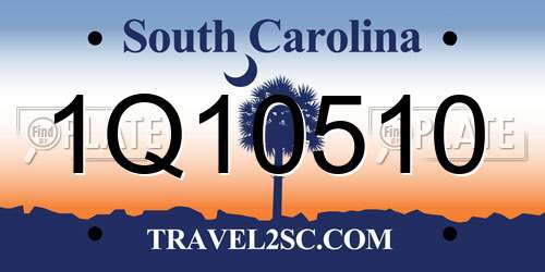1Q10510 South Carolina License Plate