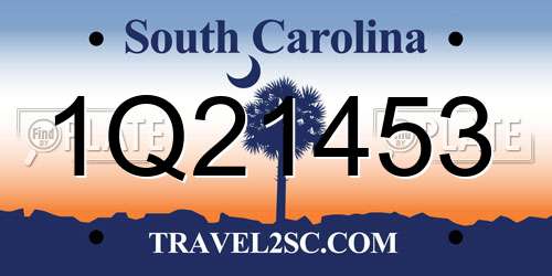 1Q21453 South Carolina License Plate