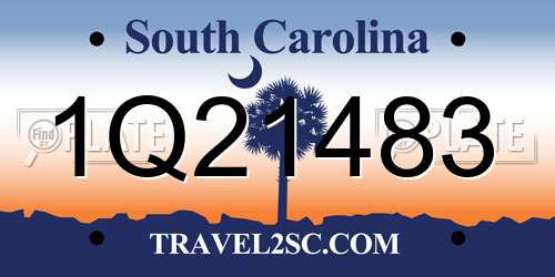 1Q21483 South Carolina License Plate