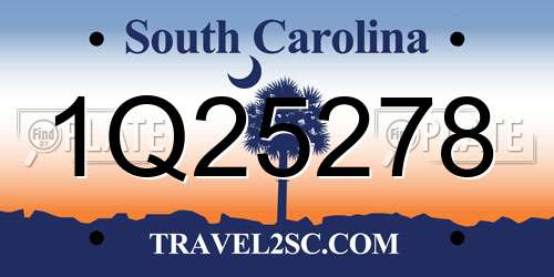 1Q25278 South Carolina License Plate