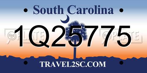 1Q25775 South Carolina License Plate
