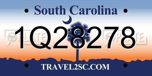 1Q28278 South Carolina License Plate