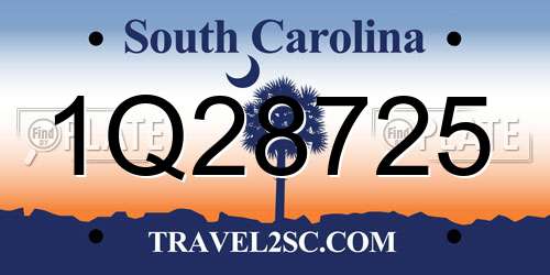 1Q28725 South Carolina License Plate