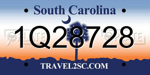 1Q28728 South Carolina License Plate
