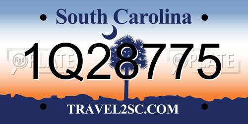 1Q28775 South Carolina License Plate