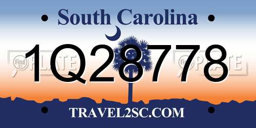 1Q28778 South Carolina License Plate