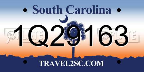 1Q29163 South Carolina License Plate